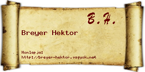 Breyer Hektor névjegykártya